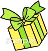老人ホームやデイサービス向けプレゼント箱 12月の壁面飾り無料イラストお試しフリー素材(カット)