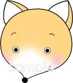 老人ホームやデイサービス向けキツネ お面無料イラストお試しフリー素材(カット)