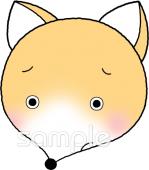 老人ホームやデイサービス向けキツネ お面無料イラストお試しフリー素材(カット)