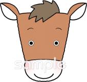 老人ホームやデイサービス向けお面 馬無料イラストお試しフリー素材(カット)