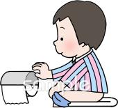 老人ホームやデイサービス向け子ども トイレ無料イラストお試しフリー素材(カット)