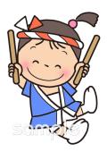 老人ホームやデイサービス向けお祭り 太鼓無料イラストお試しフリー素材(カット)