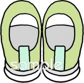 老人ホームやデイサービス向け靴 揃える無料イラストお試しフリー素材(カット)
