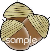 老人ホームやデイサービス向けどんぐり無料イラストお試しフリー素材(カット)