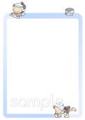 老人ホームやデイサービス向け枠 掃除無料イラストお試しフリー素材(カット)