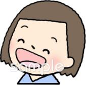 老人ホームやデイサービス向け笑顔 女の子無料イラストお試しフリー素材(カット)
