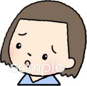 老人ホームやデイサービス向け女の子 困っている無料イラストお試しフリー素材(カット)