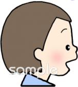 老人ホームやデイサービス向け女の子 横顔無料イラストお試しフリー素材(カット)