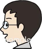 老人ホームやデイサービス向け男性 横顔無料イラストお試しフリー素材(カット)