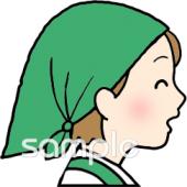 老人ホームやデイサービス向け横顔 店員さん無料イラストお試しフリー素材(カット)