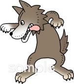 老人ホームやデイサービス向けオオカミ無料イラストお試しフリー素材(カット)