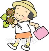 老人ホームやデイサービス向け夏 おでかけ無料イラストお試しフリー素材(カット)