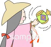 老人ホームやデイサービス向け打ち出の小槌無料イラストお試しフリー素材(カット)