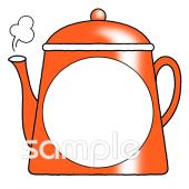 老人ホームやデイサービス向け文字枠 ポット無料イラストお試しフリー素材(カット)