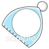 老人ホームやデイサービス向けニット帽 文字枠無料イラストお試しフリー素材(カット)