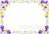 老人ホームやデイサービス向けパンジー 枠無料イラストお試しフリー素材(カット)