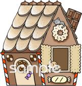 老人ホームやデイサービス向けお菓子の家無料イラストお試しフリー素材(カット)