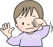 老人ホームやデイサービス向け洗っていない手で目や鼻をさわらない無料イラストお試しフリー素材(カット)