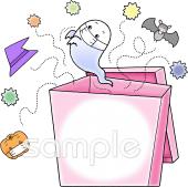 老人ホームやデイサービス向けマスク ハロウィン無料イラストお試しフリー素材(カット)