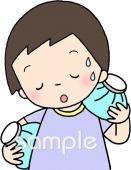 老人ホームやデイサービス向け暑い 体を冷やす無料イラストお試しフリー素材(カット)