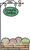 老人ホームやデイサービス向け看板 カフェ無料イラストお試しフリー素材(カット)