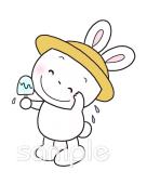 老人ホームやデイサービス向けアイスキャンディー ウサギ無料イラストお試しフリー素材(カット)