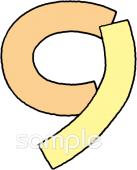 老人ホームやデイサービス向け数字の9無料イラストお試しフリー素材(カット)