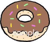老人ホームやデイサービス向けドーナツ ワンポイント無料イラストお試しフリー素材(カット)