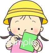 老人ホームやデイサービス向けメモを取る無料イラストお試しフリー素材(カット)