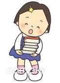 老人ホームやデイサービス向け子ども 本 運ぶ無料イラストお試しフリー素材(カット)