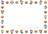 老人ホームやデイサービス向けハロウィン 飾り枠無料イラストお試しフリー素材(カット)