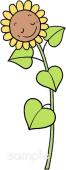老人ホームやデイサービス向けヒマワリ無料イラストお試しフリー素材(カット)