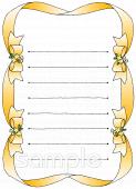 社会福祉施設向けお手紙用紙 リボン無料イラストお試しフリー素材(カット)
