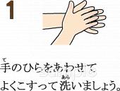 社会福祉施設向け手洗い手順無料イラストお試しフリー素材(カット)