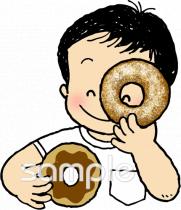 社会福祉施設向けドーナツ無料イラストお試しフリー素材(カット)