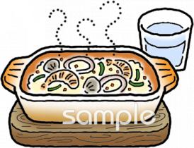 社会福祉施設向け食事 グラタン無料イラストお試しフリー素材(カット)