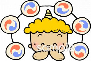 社会福祉施設向け雷様無料イラストお試しフリー素材(カット)