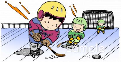 社会福祉施設向けアイスホッケー無料イラストお試しフリー素材(カット)