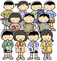 社会福祉施設向け発表会 合奏無料イラストお試しフリー素材(カット)