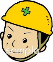 社会福祉施設向け安全ヘルメット 作業員無料イラストお試しフリー素材(カット)