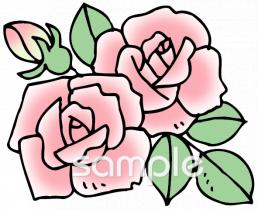 社会福祉施設向けバラの花無料イラストお試しフリー素材(カット)