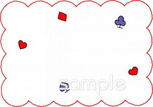 社会福祉施設向けトランプ 波四角枠無料イラストお試しフリー素材(カット)