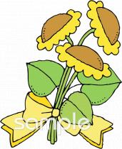 社会福祉施設向け花束 ヒマワリ無料イラストお試しフリー素材(カット)