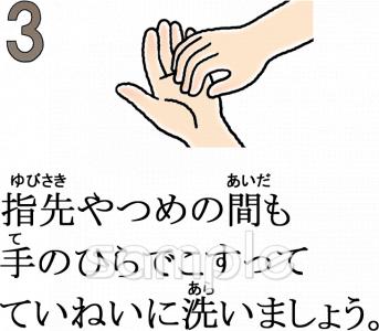社会福祉施設向け手洗い手順無料イラストお試しフリー素材(カット)
