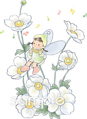 社会福祉施設向けシュウメイギク無料イラストお試しフリー素材(カット)