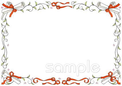 社会福祉施設向け卒業アルバム フレーム無料イラストお試しフリー素材(カット)