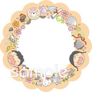 社会福祉施設向けフォトフレーム 3月無料イラストお試しフリー素材(カット)