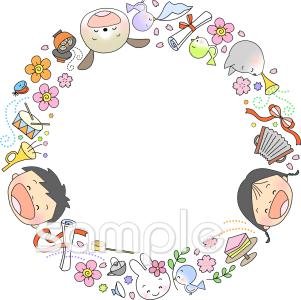 社会福祉施設向け3月 フレーム無料イラストお試しフリー素材(カット)