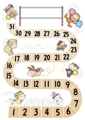 社会福祉施設向けマラソンカード無料イラストお試しフリー素材(カット)