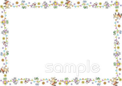 社会福祉施設向け飾りわく無料イラストお試しフリー素材(カット)